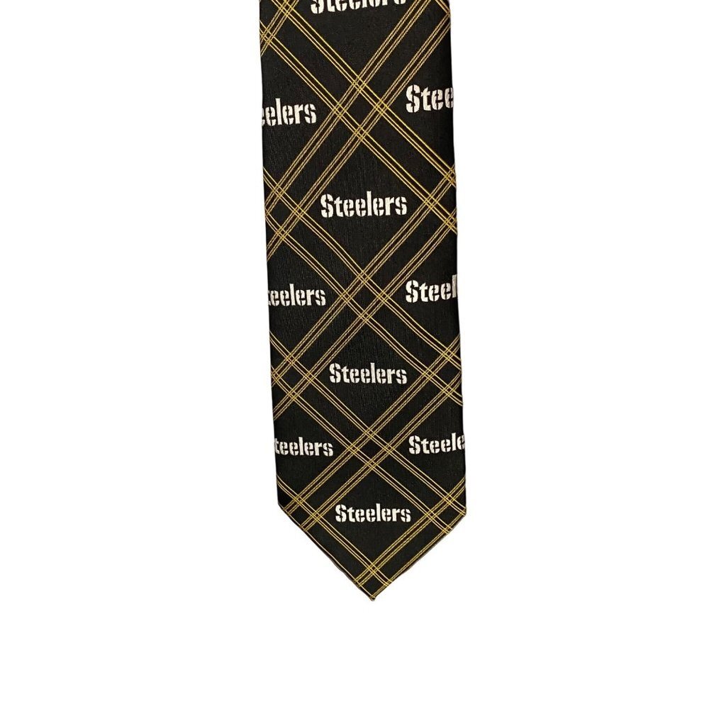 NFL‎ Pittsburgh Steelers Football Men Woven Diamond Design Tie